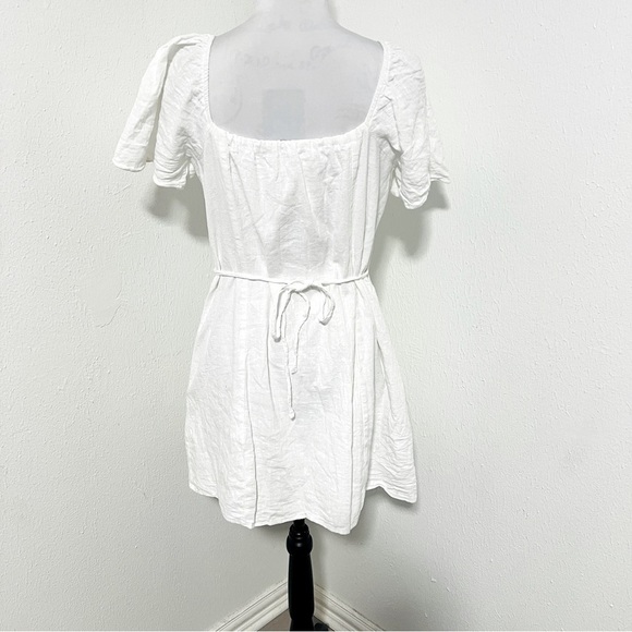 Abercrombie & Fitch Linen Blend & Cotton Button Down Mini Dress Short Sleeve LP - Picture 5 of 11
